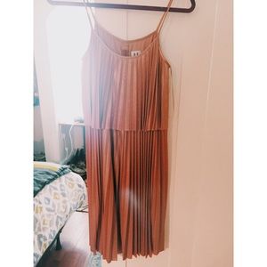 Halston Heritage Pleated Rose Gold Dress XS